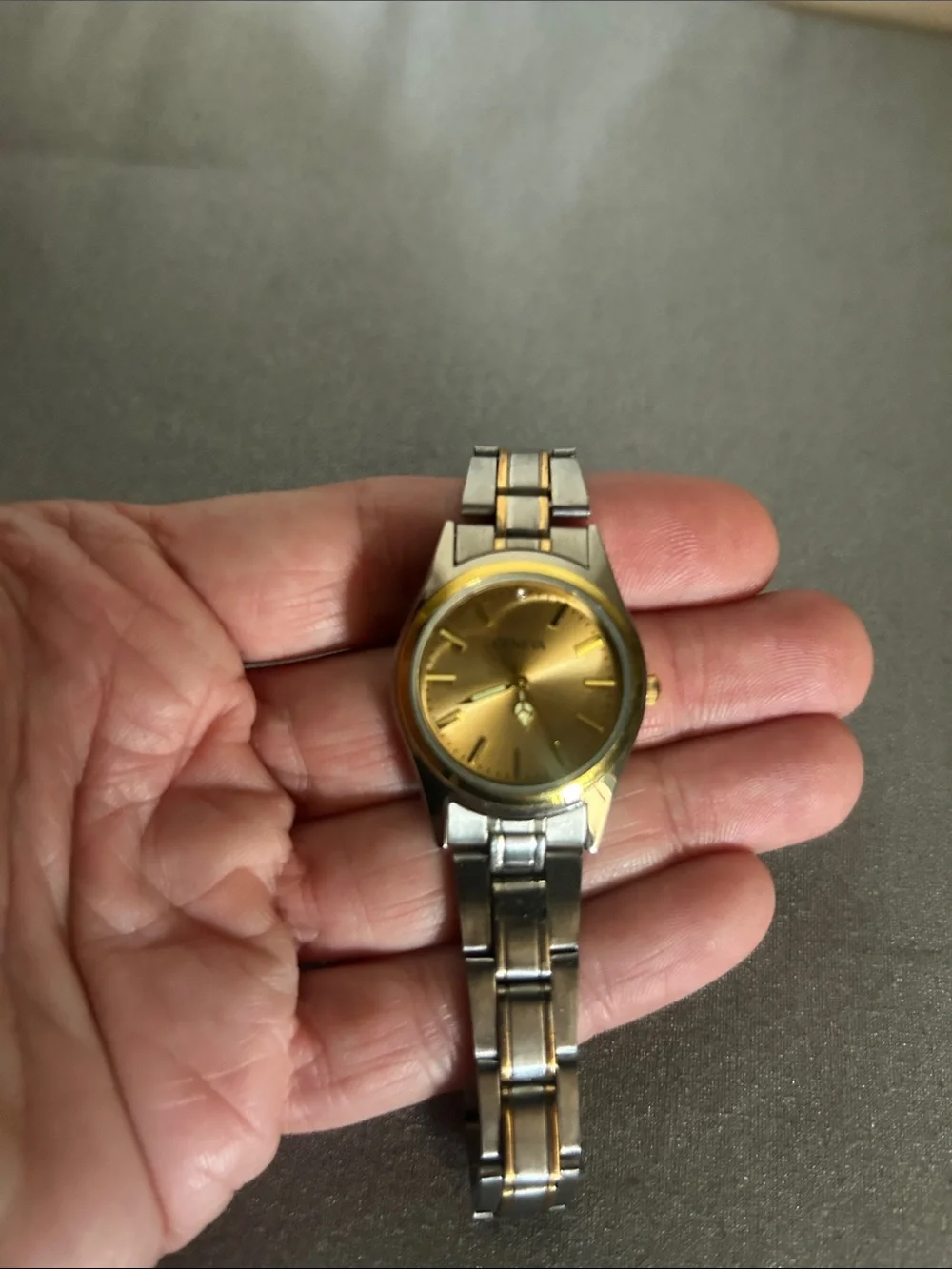 Geneva Two-Tone Silver and Gold Bracelet Watch